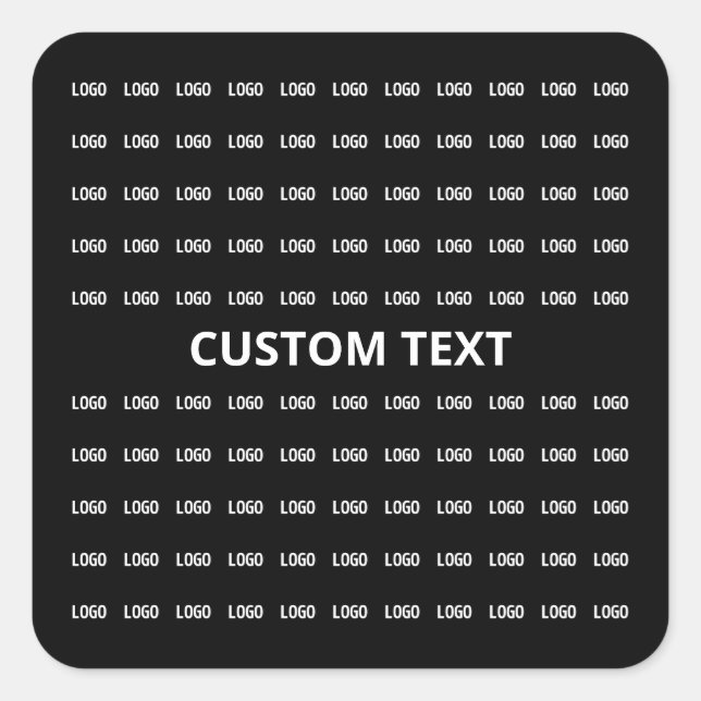 Editable Text & Uploaded Image or Logo Pattern Square Sticker (Front)