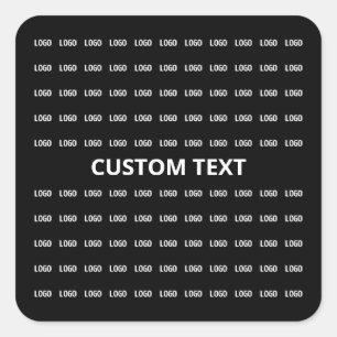 Editable Text & Uploaded Image or Logo Pattern Square Sticker