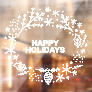 Editable Text Winter Frame Window Decal