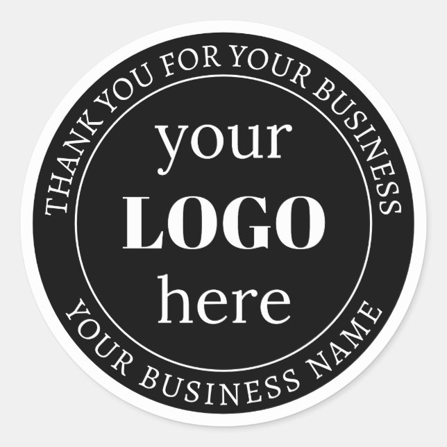 Editable Text & Your Logo or other Design  Classic Round Sticker (Front)