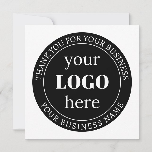 Editable Text & Your Logo or other Design  Thank You Card (Front)