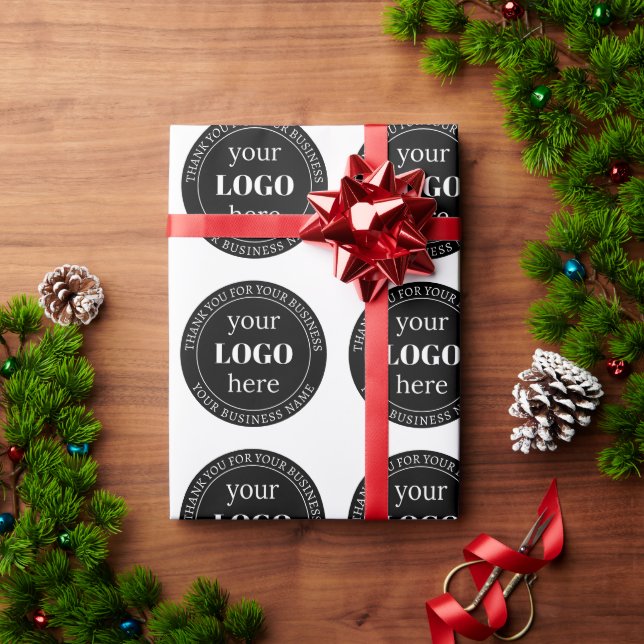 Editable Text & Your Logo or other Design  Wrapping Paper (Holiday Gift)