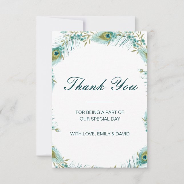 Editable Thank You Card, Custom Wedding Card (Front)