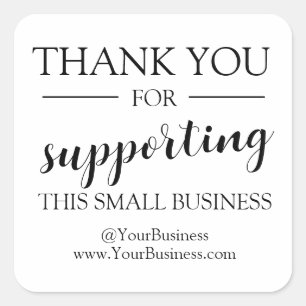 Editable Thank You postage  sign Square Sticker