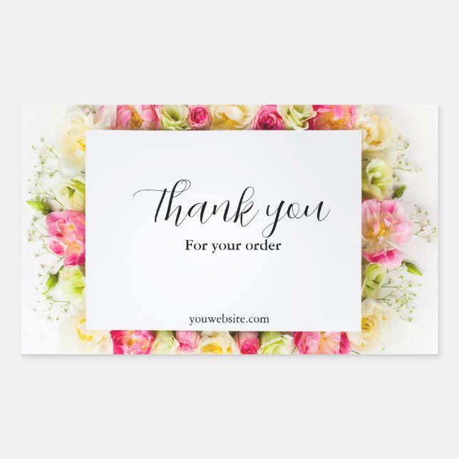 Editable Thank You Sticker, Thank You Label (Front)