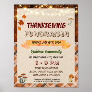 Editable thanksgiving autumn event flyer poster