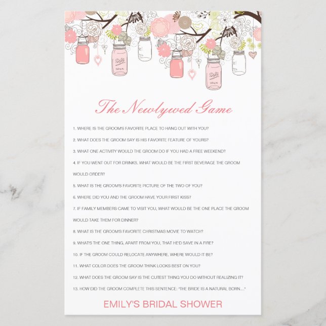 Editable The Newlywed Game, Who Knows Couple (Front)