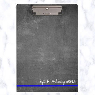 Editable Thin Blue Line Police Law Enforcement Clipboard