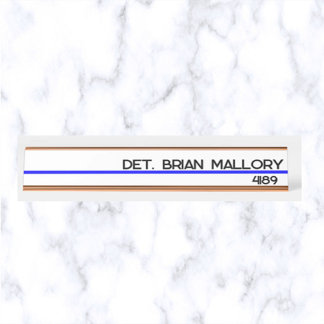 Editable Thin Blue Line Police Law Enforcement Desk Name Plate