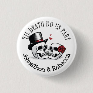 Editable Til Death Do Us Part Wedding 3 Cm Round Badge