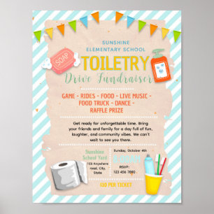 Editable toiletry drive fundraiser flyer poster