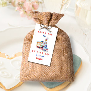 Editable Train Circle 2nd Birthday Thank You Tag