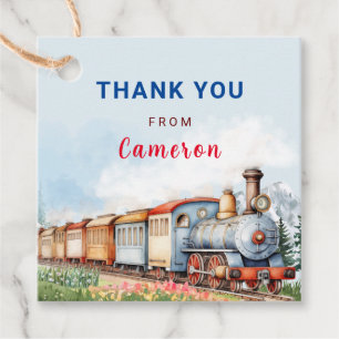 Editable Train Squared Thank You Tag