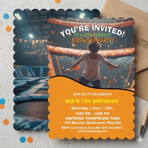 Editable Trampoline Birthday Invitation 