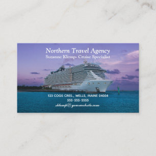 Editable Travel Agent Cruise Ship Business Card