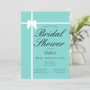 Editable turquoise Bridal Shower, Baby Shower Invitation