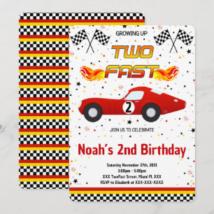 Editable Two Fast Invitation