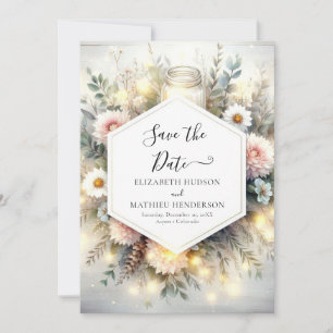 Editable Typography Mason Jar Wedding Save The Date