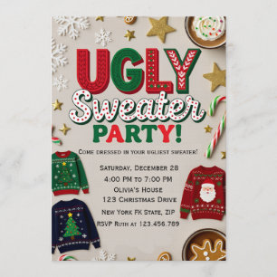 Editable Ugly Sweater Party Invitation