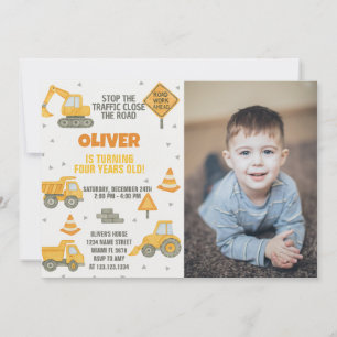 Editable Under Construction Party Invitation