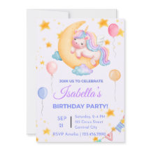 Editable Unicorn Birthday Invitation for Girl