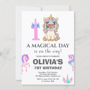 Editable Unicorn Birthday Party Invitation