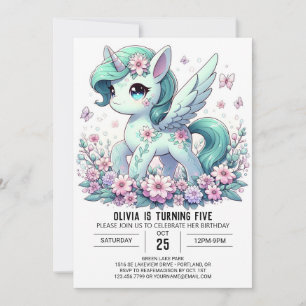 Editable Unicorn Digital Birthday Invitation