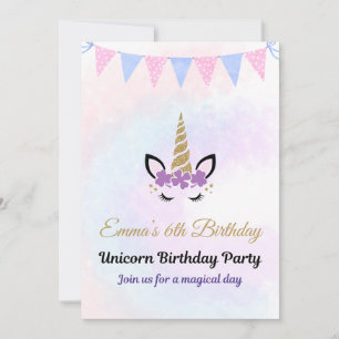 Editable Unicorn Invitation
