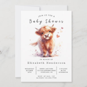 Editable Unique Barn Cow Baby Shower Invitation