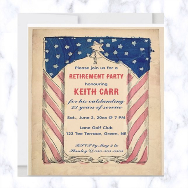 Editable USA Patriotic Retirement Invitation (Creator Uploaded)