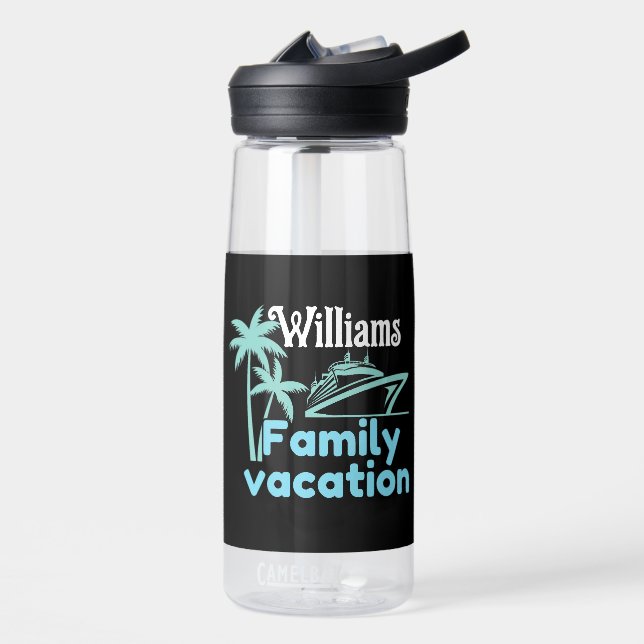 Editable Vacation Cruise Water Bottle (Left)