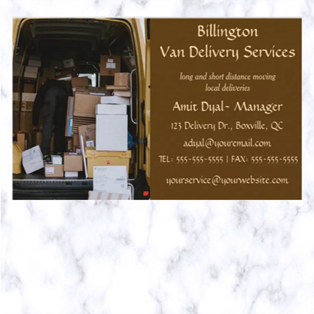 Editable Van Delivery Services Business Card (Creator Uploaded)