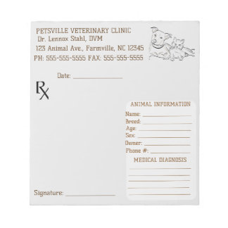 Editable Veterinary Dog and Cat Prescription Notepad