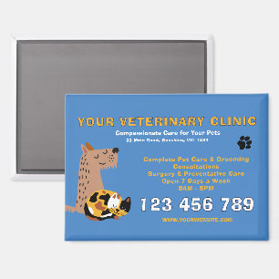 Editable Veterinary Pet Care Business Magnet