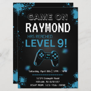 Editable Video Game Birthday Invitation