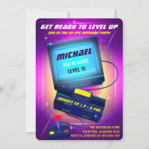 Editable Video Game Birthday Party Invitation