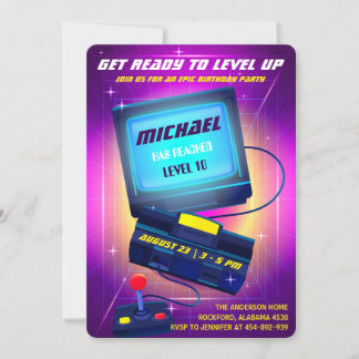 Editable Video Game Birthday Party Invitation
