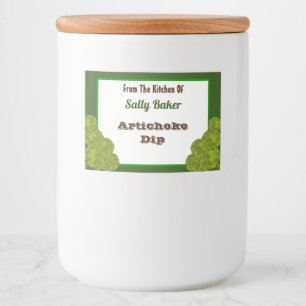 Editable Vintage Artichoke Recipe Sticker