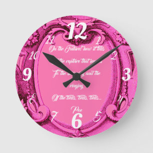Editable Vintage Frame Pink Wall Clock