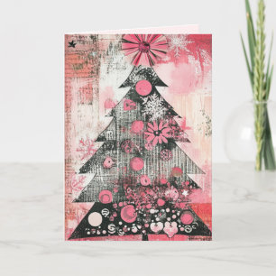EDITABLE Vintage Pink Christmas Card
