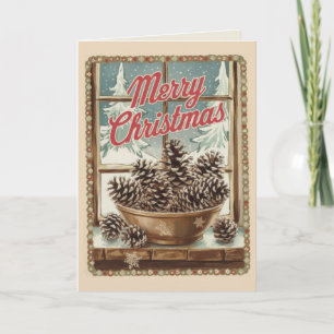 EDITABLE Vintage Xmas Christmas Card