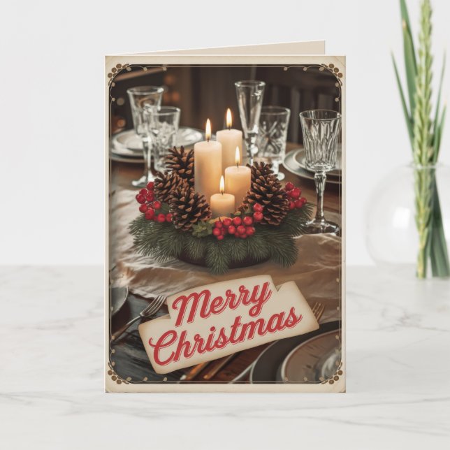 EDITABLE Vintage Xmas Christmas Card (Front)