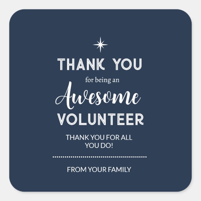 Editable Volunteer Appreciation Sticker | Custom T (Front)