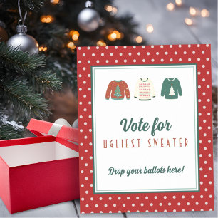 Editable Voting Sign for Ugly Sweater Party