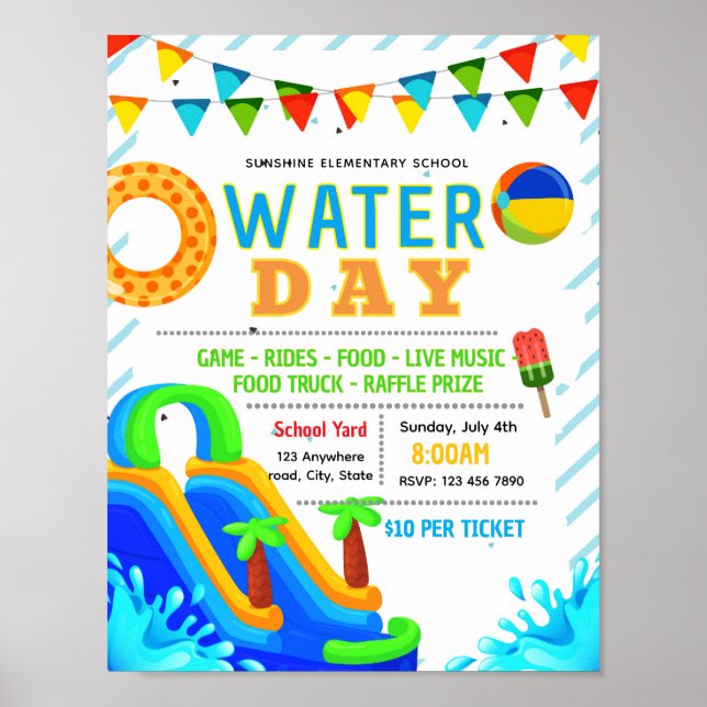 Editable water day flyer poster (Front)