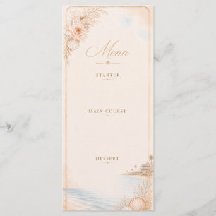 Editable Watercolor Beach Wedding Menu