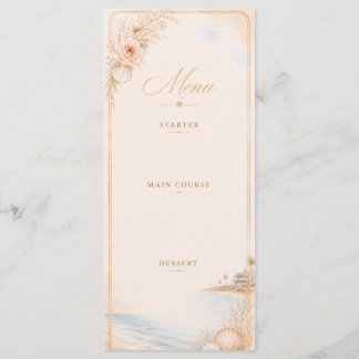 Editable Watercolor Beach Wedding Menu
