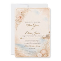 Editable Watercolor Beach Wedding Template