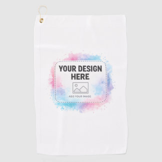 Editable Watercolor Design Template – Your Design Golf Towel