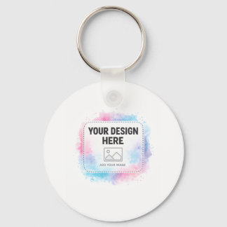 Editable Watercolor Design Template – Your Design Key Ring